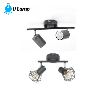 Светодиодный прожектор с 2 головками, монтируемый на поверхность светильник Black Foco, потолочный светильник для гостиной, кухни, домашнего декора, комплект освещения.