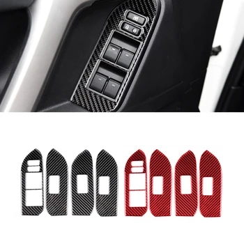 Рамка для украшения панели управления дверью, окном, Красные Автомобильные наклейки из углеродного волокна для Toyota Land Cruiser Prado 2010-2018 Интерьер