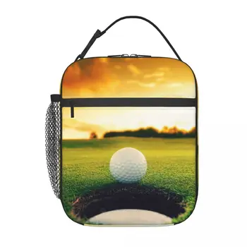 Мяч для гольфа Рядом с лункой Индивидуальность Студенческая школьная сумка для ланча Оксфордская сумка для ланча для офиса путешествий кемпинга Термоохладитель ланч-бокс