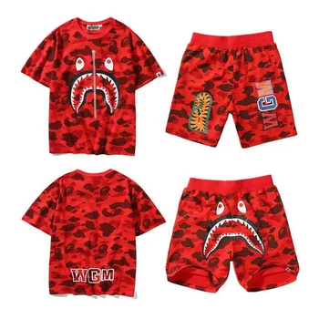 Новый комплект с коротким рукавом для мужчин и женщин, комплект для Гавайской пляжной вечеринки, высококачественная летняя футболка, модный комплект 2023 года.
