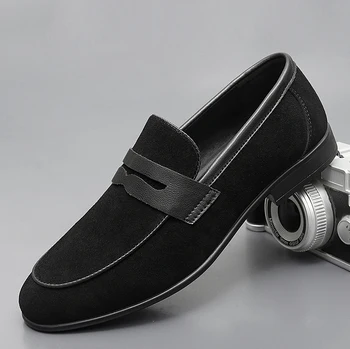 Комфортные классические мужские лоферы из дышащей мягкой кожи в стиле ретро, мужская повседневная обувь на низком каблуке, модная деловая обувь для вождения