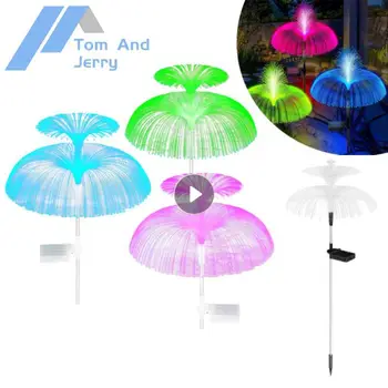 Солнечные светодиодные фонари в виде медуз, уличный садовый декор, газонный светильник, 7 цветовых изменений, водонепроницаемый декор для дорожки во дворе, солнечная цветочная лампа