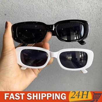 Модные Классические Солнцезащитные очки в небольшой прямоугольной оправе UV400 Для женщин Летние Винтажные Ретро-панковские Квадратные Солнцезащитные очки Eyewear