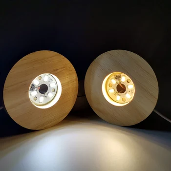 Хрустальный шар ночные светильники Деревянное основание USB переключатель светодиодный светильник Домашний декор спальни