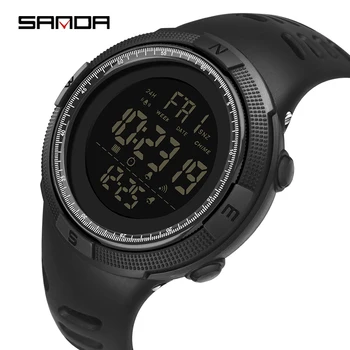 SANDA Мужские спортивные часы люксовый бренд Dive 50m Цифровые светодиодные военные часы Мужская электроника Модные повседневные наручные часы