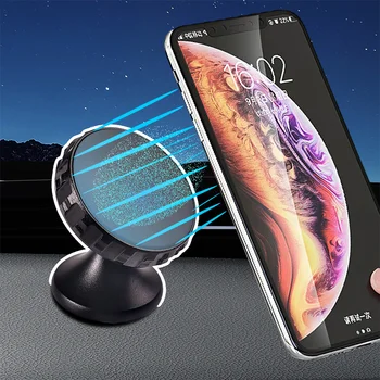 Магнитный Автомобильный держатель для телефона в автомобиле для iPhone Samsung Xiaomi, Металлический держатель для телефона с полным вращением, наклейка-подставка, Универсальный Автомобильный держатель