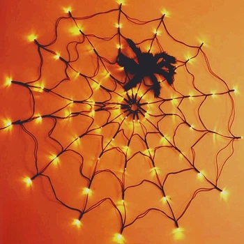 Хэллоуин Светодиодные Гирлянды из Паутины Чистая Сетка Лампа Atomsphere Украшение для вечеринки на открытом воздухе