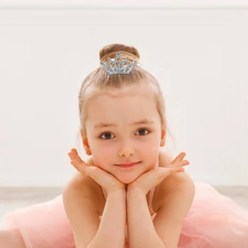 4 Шт. Гребень-корона Мини-тиара Детские короны из страз Для волос для маленьких девочек Корейская версия Стразы для волос Студент