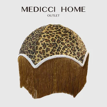 Итальянский современный ретро абажур в леопардовый горошек Medicci Home Роскошный уникальный дизайн, замена декоративного светлого абажура, шикарный домашний декор