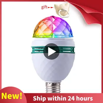 E27 3 Вт Автоматически вращающаяся светодиодная лампа RGB с подсветкой для сцены, для дискотеки, для вечеринки, светодиодный цветной хрустальный шар, маленькая шариковая лампочка для бара KTV