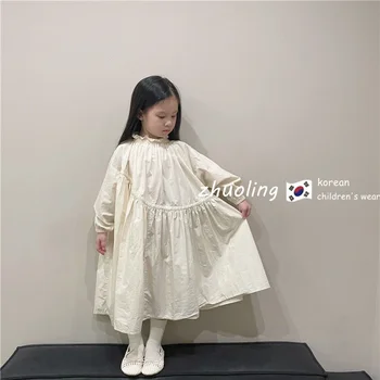 Платье для девочек, детское праздничное вечернее платье 2023, Длинное весенне-осеннее хлопковое платье с цветочным узором для девочек, Высококачественная Детская одежда