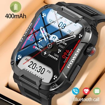 2023 Новые Мужские смарт-часы с большой батареей 400 мАч, воспроизводящая музыку, фитнес-трекер IP68, Водонепроницаемые Спортивные смарт-часы с Bluetooth-вызовом