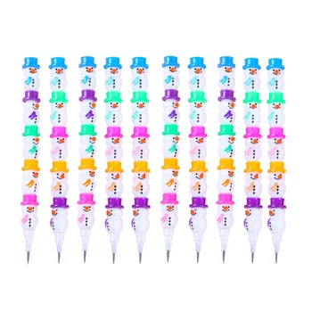 20 шт. объемных цветных карандашей для письма снеговика, Рождественский пластиковый подарок, съемные детские карандаши