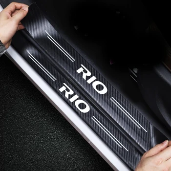 Накладка Порога Двери Автомобиля с Текстурой из Углеродного волокна для KIA RIO 2 3 4 Xline x line брелок Для KIA RIO K2 K3 2 3 2010-20