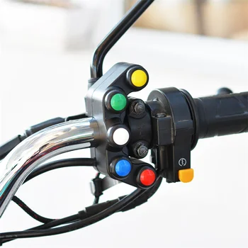 Мотоцикл 5 кнопок пластиковый 22 мм руль Противотуманная фара Переключатель звукового сигнала Водонепроницаемый комплект для мотоцикла Трехколесный велосипед Электрический автомобиль