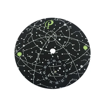 Детали циферблата черных часов Parnis 36 мм, зеленая шкала, подходит для механизма ST3620 / ETA6498, мужские часы, аксессуары для циферблата