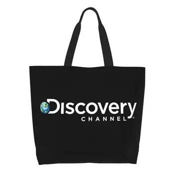 Симпатичная сумка для покупок Discovery Channel, многоразовая сумка для покупок из холста для телешоу, сумка для покупок через плечо