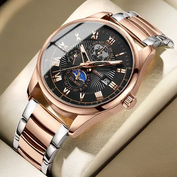 Модные часы мужские Лучший бренд класса люкс Водонепроницаемые светящиеся наручные часы Мужские кварцевые часы Дата + коробка