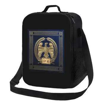 Римская империя Золотой Императорский Орел Термоизолированная сумка для ланча SPQR Многоразовая Сумка для ланча для детей, школьников, хранения Бенто