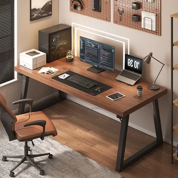 Двойные игровые столы из орехового дерева, Офисная мебель, Простой настольный компьютерный стол для ноутбука, Современная спальня, Студенческий письменный стол, Стол Z