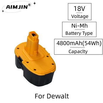 AIMJIN 18v 4800mah Аккумуляторная Батарея Для Dewalt battery DC9096 DW9096 DE9039 DE9095 DW9098 беспроводной электроинструмент