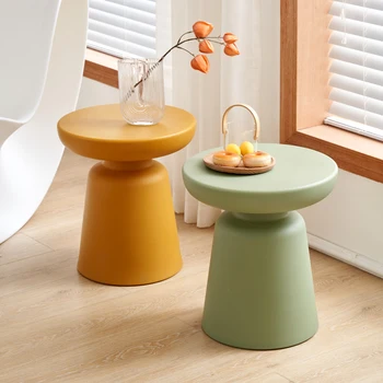 Современный чайный столик в скандинавском стиле, приставной столик для дивана, пластиковый мини-круглый столик, креативный журнальный столик meuble для гостиной