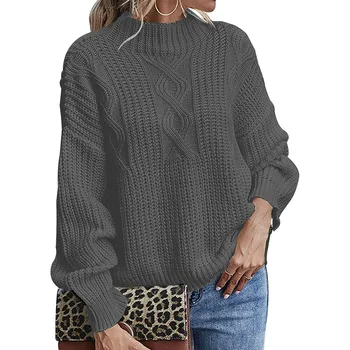 Женская трикотажная рубашка с круглым вырезом и цветочным рисунком, пуловер, платье-свитер, свитера для мужчин