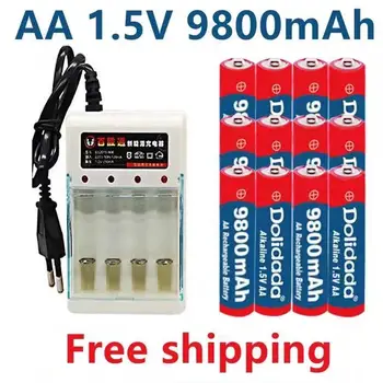 Neue Tag AA batterie 9800 mah akku AA 1,5 V Wiederaufladbare Neue Alcalinas drummey + Freies einkaufen
