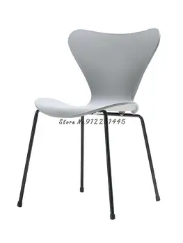 Обеденный стул в скандинавском индустриальном стиле, простая и стильная спинка, офисный стул, креативный пластиковый стул для переговоров, чистый красный