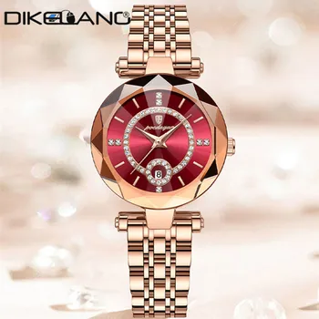 Элегантные Золотые женские наручные часы из нержавеющей стали, женские роскошные кварцевые часы 2023, Модный женский браслет, ручные часы