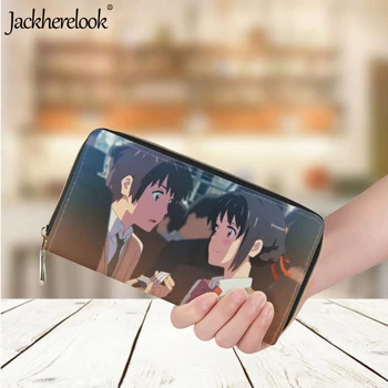 Jackherelook Популярное японское аниме с рисунком Киминонава, женский кошелек с банковскими картами, кошелек для повседневных покупок, длинный кошелек для денег