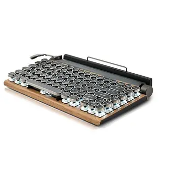 Клавиатура для пишущей машинки в стиле ретро, беспроводная клавиатура Bluetooth, USB, механические панк-колпачки для настольных ПК /ноутбуков/телефонов