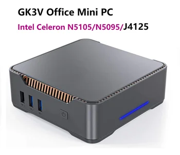 Мини-ПК GK3V Intel Celeron N5105/N5095 / J4125 Windows 11 Мини-ПК 8 ГБ 16 ГБ 128 ГБ 256 ГБ SSD 4K 60Hz HDMI VGA 1000M Mini pc gamer