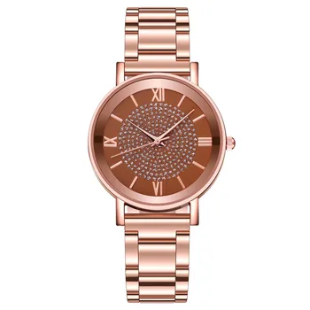 Модные роскошные женские часы с простым кварцевым циферблатом из нержавеющей стали, женские повседневные наручные часы Relojes Mujer