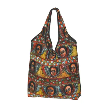 Изготовленная на заказ Эфиопская Хозяйственная сумка Habesha Art Женская Портативная сумка для покупок большой емкости