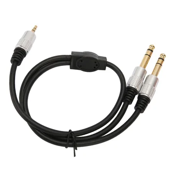 Двойной Y-образный кабель-разветвитель 3,5 мм-6,35 мм с разъемом 3,5 Мм-6,35 мм, Звуковой Шнур 1,6 фута от Штекера к Штекеру для Театрального оборудования для Громкоговорителей