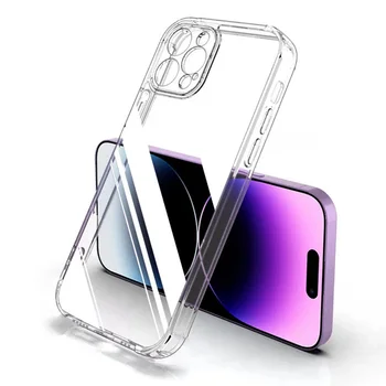 Прозрачный чехол для телефона iPhone 14 13 12 11 Pro Max Mini, прозрачный силиконовый мягкий чехол для iPhone 14 Plus 13 11 Pro Max, чехлы