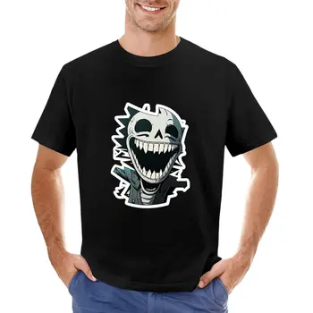 Футболка со смеющейся головой скелета, короткие черные футболки для мужчин