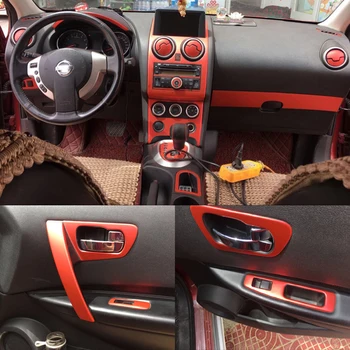 Для Nissan Qashqai 2006-2015 J10 Внутренняя Центральная панель управления Дверная ручка Наклейки из углеродного волокна, отличительные знаки, аксессуары для стайлинга автомобилей