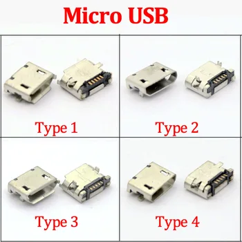 Micro-B USB 5-КОНТАКТНЫЙ Разъем-Розетка SMD DIP Разъем Для Задней Зарядки Разъемов Мобильных Телефонов microUSB DIY Repair Adapter