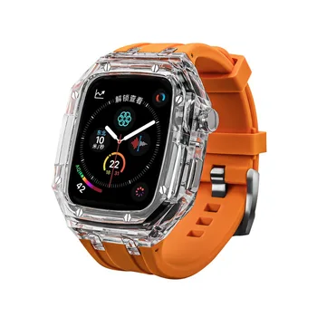 Прозрачный Комплект Модификации Для Apple Watch 8 7 45 мм Пластиковая Защитная Пленка Для iWatch Серии 6 SE 5 44 мм 41 Мм 40 ММ Спортивный Браслет