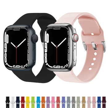 Подходит для Apple iwatch8 силиконовый ремешок Samsung с пряжкой для часов Apple Watch765432SE спортивный дышащий браслет