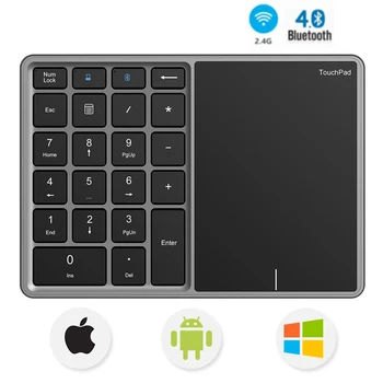 Цифровая клавиатура Jomaa Bluetooth с сенсорной панелью, цифровая клавиатура, Перезаряжаемая Беспроводная цифровая клавиатура USB для Android Windows IOS
