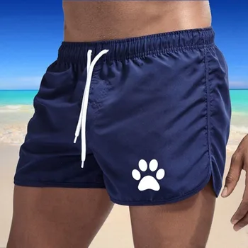 Мужские спортивные шорты с принтом собачьей лапы, пляжная повседневная спортивная одежда, лето, S-3XL, 2023