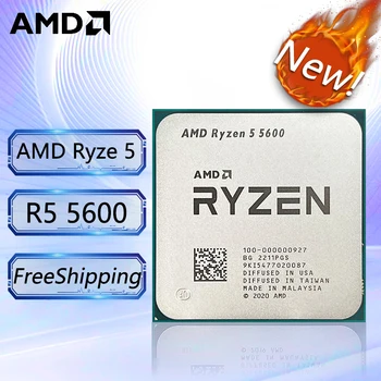 Процессор AMD-Ryzen 5 5600 для геймеров, R5 5600, 65 Вт, DDR4, Аксессуары для настольных компьютеров, поддержка для бега, AM4, холодильник Sem