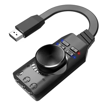 GS3 7.1-Канальный USB-адаптер Звуковой карты С Внешней Регулировкой Громкости для Windows