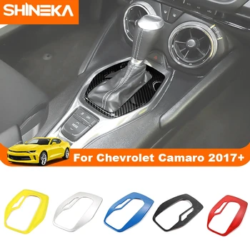 Наклейки для отделки панели переключения передач SHINEKA ABS из углеродного волокна для Chevrolet Camaro 2017 Up Аксессуары для интерьера автомобиля