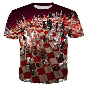 Новое поступление, Популярная крутая новинка, шахматы, Мужчины, Женщины, футболки с 3D-печатью в стиле Харадзюку, повседневные топы