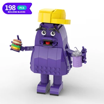 MOC Horror Monster Milkshake Фигурка Строительные Блоки Сборочная модель Фиолетовый Монстр Креативный Орнамент Кирпичная Игрушка Подарок ребенку