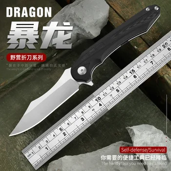 Настоящее лезвие D2 G10 Ручка Шарикоподшипник Флиппер Кемпинг Охота Кухня Карманный нож для выживания на открытом воздухе EDC Складной нож Военные ножи